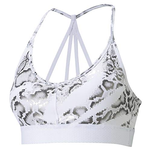 PUMA Train Untmd Low Impact Bra Sujetador Deportivo, Mujer, White/Castlerock/Print, XS