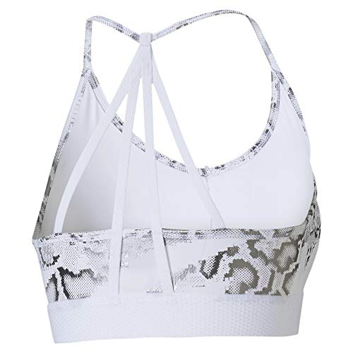 PUMA Train Untmd Low Impact Bra Sujetador Deportivo, Mujer, White/Castlerock/Print, XS