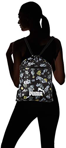 PUMA WMN Core Seasonal Gym Sack Bolsa De Cuerdas, Mujer, Black/AOP, OSFA PUMA WMN Core Seasonal Gym Sack Bolsa De Cuerdas, Mujer, Black/AOP, OSFA