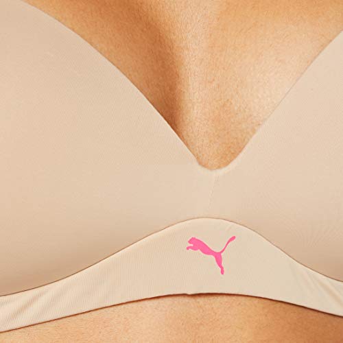 PUMA Women's Soft Padded Bra (1 Pack) Sujetador Acolchado, champán, 100A para Mujer PUMA Women's Soft Padded Bra (1 Pack) Sujetador Acolchado, champán, 100A para Mujer