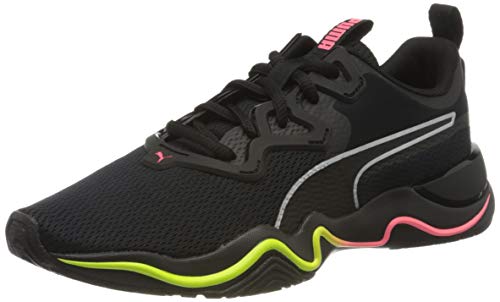 PUMA Zone XT Wns, Zapatillas Deportivas para Interior Mujer, Negro Black/Ignite Pink Silver, 38 EU