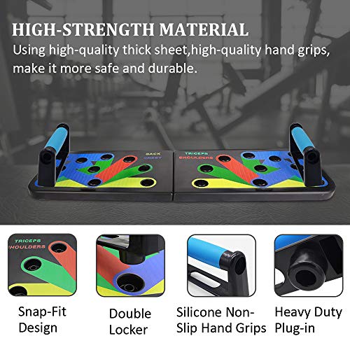 Push Up Board Tablero de Empuje 9 en 1 Press Up Desmontable Portátil Gimnasia de Soporte de Construcción Corporal Muscular del Cuerpo Deporte Rack Board Push Up Board Tablero de Empuje 9 en 1 Press Up Desmontable Portátil Gimnasia de Soporte de Construcción Corporal Muscular del Cuerpo Deporte Rack Board