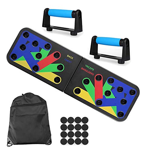 Push Up Board Tablero de Empuje 9 en 1 Press Up Desmontable Portátil Gimnasia de Soporte de Construcción Corporal Muscular del Cuerpo Deporte Rack Board