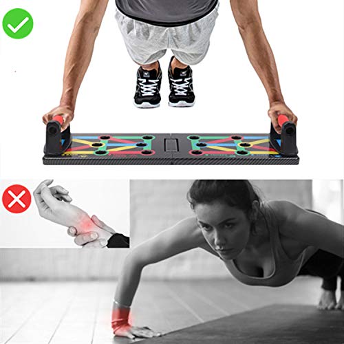 Push Up Rack Board, 12 en 1 equipo multifuncional plegable para ejercicios en el hogar, marco de entrenamiento portátil push-up, utilizado para hombres, mujeres, entrenamiento en el hogar