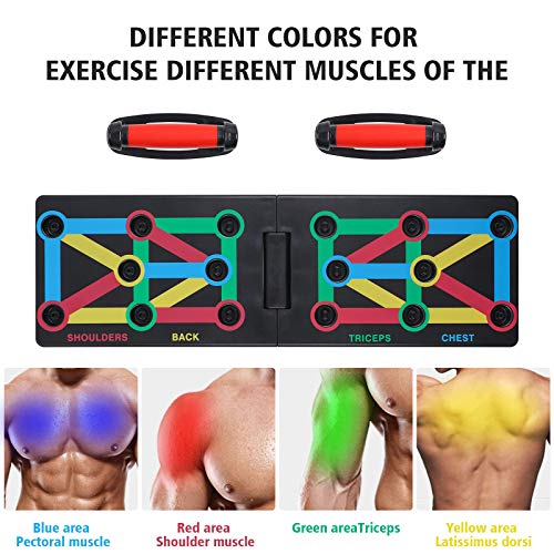 Push Up Rack Board 12 en 1, tablero de rack de push-up portátil plegable, soportes multifuncional para lagartijas de fitness codificados por colores, para muscular al aire libre, ejercicio físico Push Up Rack Board 12 en 1, tablero de rack de push-up portátil plegable, soportes multifuncional para lagartijas de fitness codificados por colores, para muscular al aire libre, ejercicio físico