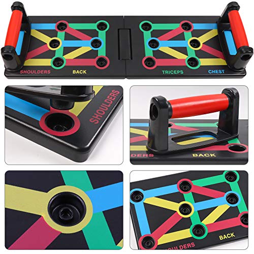Push Up Rack Board 12 en 1, tablero de rack de push-up portátil plegable, soportes multifuncional para lagartijas de fitness codificados por colores, para muscular al aire libre, ejercicio físico Push Up Rack Board 12 en 1, tablero de rack de push-up portátil plegable, soportes multifuncional para lagartijas de fitness codificados por colores, para muscular al aire libre, ejercicio físico
