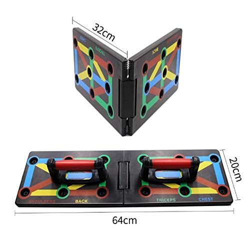 Push Up Rack Board, 9 en 1 Plegable Push Up Training System, codificado por colores, Body Building Stands Board, con 2 toallas absorbentes de sudor, ejercicio hombro espalda tríceps músculos del pecho