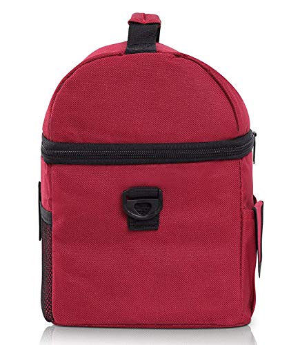 PuTwo Térmica Porta Alimentos 8L Hermética Bolsa Térmica Plegable Bolso Nevera Térmica Tela Bolsas Térmicas para Llevar Comida Nevera Almuerzo para Adulto Niños Trabajo Playa Viaje -Vino Tinto/Rojo