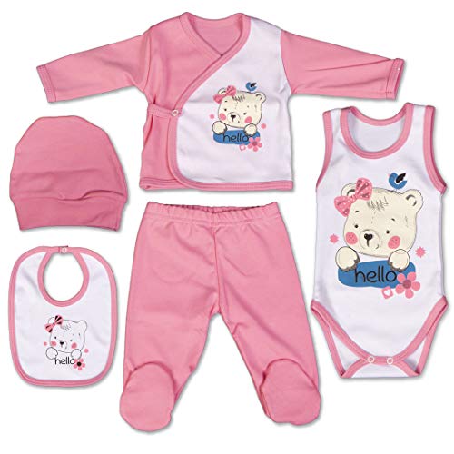 QAR7.3 Ropa Bebe Recien Nacido - 5 Piezas para Niñas 0-3 Meses - Talla 56 - Rosa QAR7.3 Ropa Bebe Recien Nacido - 5 Piezas para Niñas 0-3 Meses - Talla 56 - Rosa