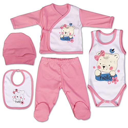 QAR7.3 Ropa Bebe Recien Nacido - 5 Piezas para Niñas 0-3 Meses - Talla 56 - Rosa