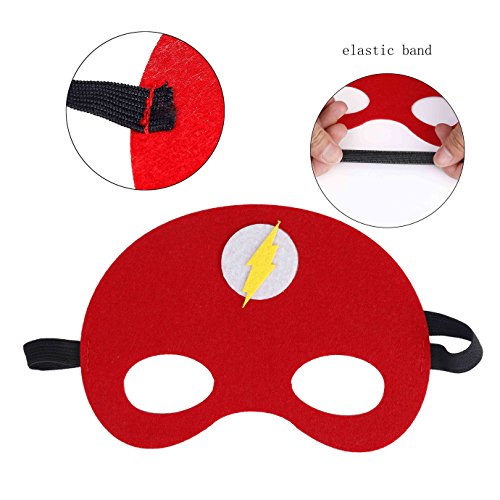 QH-Shop Máscaras de Superhéroe, Máscaras de Fieltro Mitad Máscara de Cosplay con Cuerda Elástica Máscaras de Ojos para Niños Mayores de 3 años 30 Piezas