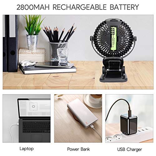 Qhui Ventilador USB, Portatil Mini Ventilador Silencioso, 3 Velocidades Potente Pinza Ventiladores Pequeño de Mesa con Recargable Batería y Cable USB para Oficina, Hogar, Fitness, Cochecito de Bebé Qhui Ventilador USB, Portatil Mini Ventilador Silencioso, 3 Velocidades Potente Pinza Ventiladores Pequeño de Mesa con Recargable Batería y Cable USB para Oficina, Hogar, Fitness, Cochecito de Bebé