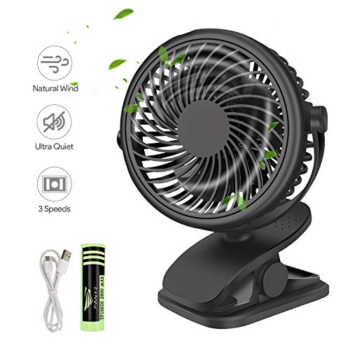 Qhui Ventilador USB, Portatil Mini Ventilador Silencioso, 3 Velocidades Potente Pinza Ventiladores Pequeño de Mesa con Recargable Batería y Cable USB para Oficina, Hogar, Fitness, Cochecito de Bebé Qhui Ventilador USB, Portatil Mini Ventilador Silencioso, 3 Velocidades Potente Pinza Ventiladores Pequeño de Mesa con Recargable Batería y Cable USB para Oficina, Hogar, Fitness, Cochecito de Bebé