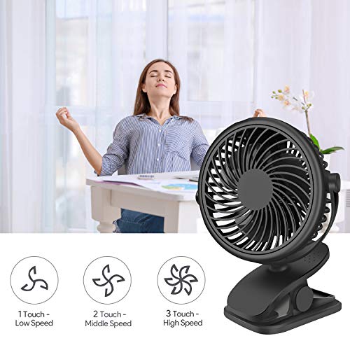 Qhui Ventilador USB, Portatil Mini Ventilador Silencioso, 3 Velocidades Potente Pinza Ventiladores Pequeño de Mesa con Recargable Batería y Cable USB para Oficina, Hogar, Fitness, Cochecito de Bebé Qhui Ventilador USB, Portatil Mini Ventilador Silencioso, 3 Velocidades Potente Pinza Ventiladores Pequeño de Mesa con Recargable Batería y Cable USB para Oficina, Hogar, Fitness, Cochecito de Bebé