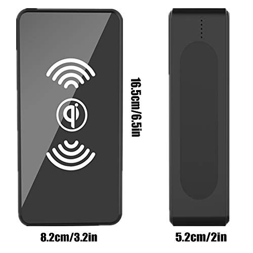 Qi Wireless Cargador Portátil Power Bank 100000Mah Batería Externa Alta Capacidad Paquetes 4 Puertos USB Y Linterna LED Compatible para Teléfono Móvil, Tableta, Al Aire Libre, Camping