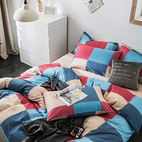 QIANBAOBAO Juego de 3 Piezas Ropa de Cama Simple de algodón Puro Funda nórdica de 3 Piezas-Andorra_1.2M Cama de Tres Piezas