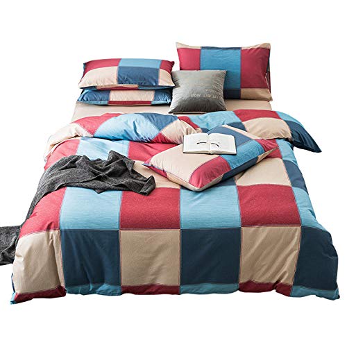 QIANBAOBAO Juego de 3 Piezas Ropa de Cama Simple de algodón Puro Funda nórdica de 3 Piezas-Andorra_1.2M Cama de Tres Piezas