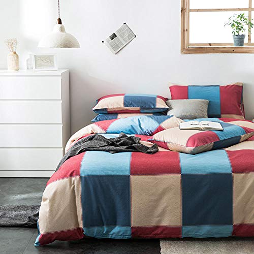 QIANBAOBAO Juego de 3 Piezas Ropa de Cama Simple de algodón Puro Funda nórdica de 3 Piezas-Andorra_1.2M Cama de Tres Piezas