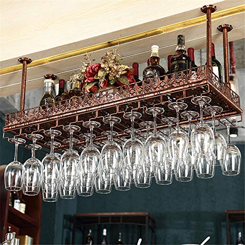 QiHaoHeji Bastidores De Vino Estante del Vino Vino Rack For Colgar Copas Estante De La Barra Barra De Colgar Boca Abajo Botellero Portavasos Decorativa Elegante Estante Estilo Francés Vino