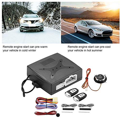 Qiilu Sistema de Seguridad de Alarma de Coche, Encendido Universal del Motor de Alarma de Coche, Arranque Remoto con botón de Entrada sin Llave Qiilu Sistema de Seguridad de Alarma de Coche, Encendido Universal del Motor de Alarma de Coche, Arranque Remoto con botón de Entrada sin Llave