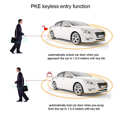 Qiilu Sistema de Seguridad de Alarma de Coche, Encendido Universal del Motor de Alarma de Coche, Arranque Remoto con botón de Entrada sin Llave
