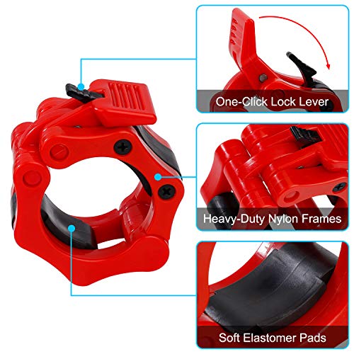 QIMEI-SHOP 50 mm Abrazaderas para Levantamiento de Pesas Olimpica 2" Bloqueadores para Barras de Pesas de LiberacióN RáPida para Mancuernas Entrenamiento Físico QIMEI-SHOP 50 mm Abrazaderas para Levantamiento de Pesas Olimpica 2" Bloqueadores para Barras de Pesas de LiberacióN RáPida para Mancuernas Entrenamiento Físico