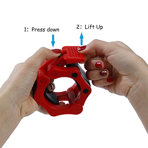 QIMEI-SHOP 50 mm Abrazaderas para Levantamiento de Pesas Olimpica 2" Bloqueadores para Barras de Pesas de LiberacióN RáPida para Mancuernas Entrenamiento Físico QIMEI-SHOP 50 mm Abrazaderas para Levantamiento de Pesas Olimpica 2" Bloqueadores para Barras de Pesas de LiberacióN RáPida para Mancuernas Entrenamiento Físico