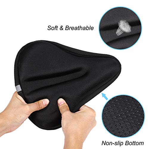 QIMEI-SHOP Funda Sillín Bicicleta Estática Suave Cubierta de Asiento de Gel de Ciclismo Cómodo Transpirable para Bici de Carretera de Montaña Urbana