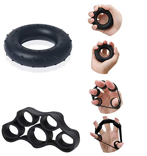 QIMMU Fortalecedor de Agarre de Mano Kit,Fortalecedores de Mano,Hand Grip,Agarrador de Mano Ajustable para Entrenamiento Antebrazo, Muñeca