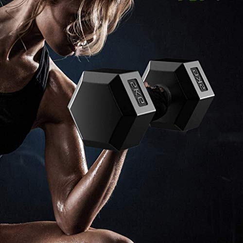 Qinmo Entrenamiento de la Fuerza Fitness Deportivo Mancuernas Mancuernas de Goma Hexagonal Derecho Cubo de alimentación (5 kg-20 kg) Volumen Mancuernas sólido for el hogar de Ejercicio físico Qinmo Entrenamiento de la Fuerza Fitness Deportivo Mancuernas Mancuernas de Goma Hexagonal Derecho Cubo de alimentación (5 kg-20 kg) Volumen Mancuernas sólido for el hogar de Ejercicio físico
