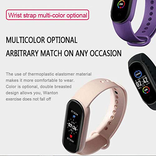 QINQI Pulsera Deportiva Inteligente M5 con Monitor de Frecuencia Cardíaca Detección de Ejercicio Recordatorio de Información Reloj Inteligente a Prueba de Agua para Hombres Y Mujeres