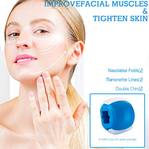 qipuneky Ejercitador de mandibula, Ejercitador de Barbilla, Pelota de Fitness para Barbilla, para Entrenamiento de Músculos Maseteros (Azul + violeta) qipuneky Ejercitador de mandibula, Ejercitador de Barbilla, Pelota de Fitness para Barbilla, para Entrenamiento de Músculos Maseteros (Azul + violeta)