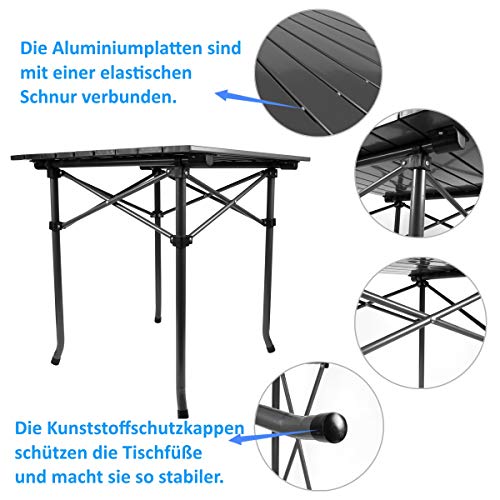 Qisiewell Mesa de Camping Mesa de Playa Plegable de Aluminio al Aire Libre Mesa de Picnic portátil compacta y Ligera para Interiores y Exteriores Camping Picnic Playa Nadar Senderismo Barbacoa