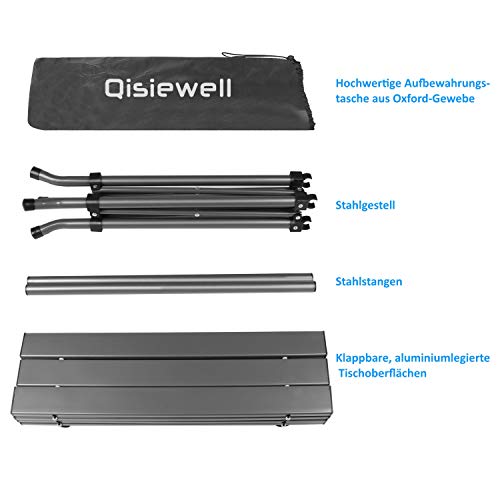 Qisiewell Mesa de Camping Mesa de Playa Plegable de Aluminio al Aire Libre Mesa de Picnic portátil compacta y Ligera para Interiores y Exteriores Camping Picnic Playa Nadar Senderismo Barbacoa Qisiewell Mesa de Camping Mesa de Playa Plegable de Aluminio al Aire Libre Mesa de Picnic portátil compacta y Ligera para Interiores y Exteriores Camping Picnic Playa Nadar Senderismo Barbacoa