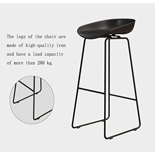 Qjifangyizi Taburete De Bar Nordic Taburete De Bar De Hierro Forjado Moderno Minimalista Respaldo En Casa Silla Alta Bar Creativo Desayuno Silla Silla De Cocina Negro (Color : Blanco, Tamaño : 65CM)