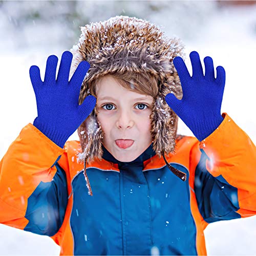 QKURT 6 pezzi Guanti magici elasticizzati per bambini, Unisex Ragazzi Ragazze Knit Full Finger Gloves Guanti invernali per abbigliamento quotidiano invernale
