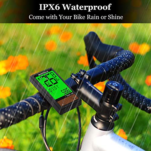 Qomolo Cuentakilómetros para Bicicleta, Energía Solar Velocímetro Inalámbrico para Bicicleta,Muti-Funcion Impermeable Ciclocomputador Ciclismo,Ordenador para Bicicleta,Odómetro de Bicicleta Qomolo Cuentakilómetros para Bicicleta, Energía Solar Velocímetro Inalámbrico para Bicicleta,Muti-Funcion Impermeable Ciclocomputador Ciclismo,Ordenador para Bicicleta,Odómetro de Bicicleta