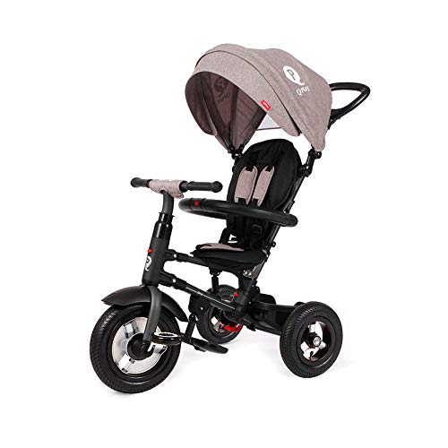 QPLAY Triciclo Evolutivo para Bebés con Ruedas de Aire Rito - Plegable - Gris - De 10 a 36 Meses - Peso máximo soportable 25kg