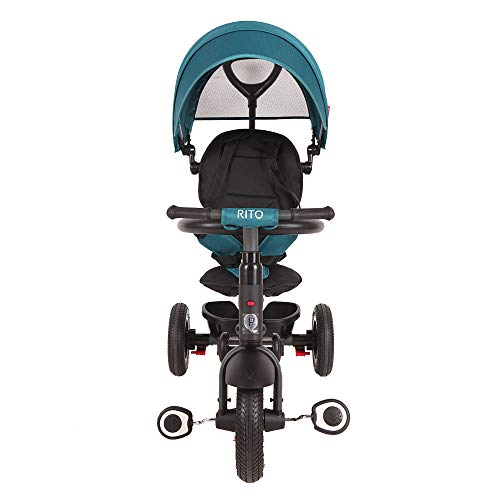 QPLAY Triciclo Evolutivo para Bebés Rito Air - Plegable - con Pedales - Verde - De 10 a 36 Meses - Peso máximo soportable 25kg