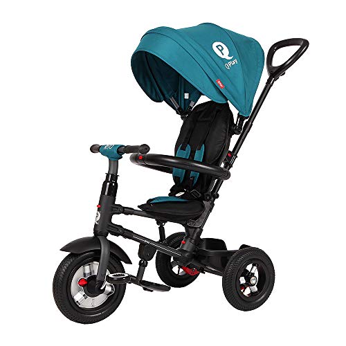 QPLAY Triciclo Evolutivo para Bebés Rito Air - Plegable - con Pedales - Verde - De 10 a 36 Meses - Peso máximo soportable 25kg