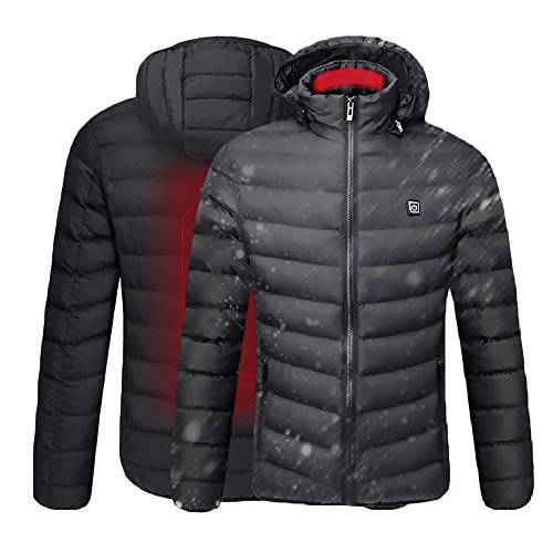 QQA Chaqueta Calefactable Carga USB Abrigos Acolchados Eléctrica Chaqueta cálida para Moto,Negro,L QQA Chaqueta Calefactable Carga USB Abrigos Acolchados Eléctrica Chaqueta cálida para Moto,Negro,L