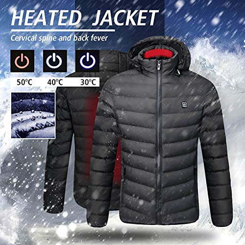 QQA Chaqueta Calefactable Carga USB Abrigos Acolchados Eléctrica Chaqueta cálida para Moto,Negro,L QQA Chaqueta Calefactable Carga USB Abrigos Acolchados Eléctrica Chaqueta cálida para Moto,Negro,L