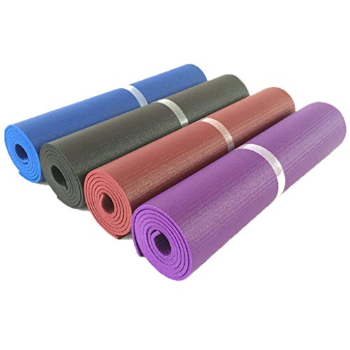 QQCR-A PVC Estera de Yoga Estera de Yoga de Alta Densidad para Ejercicios Gimnasia Extra Gruesa Estiramiento de Gimnasio de 6 mm y Pilates, 183x61 cm (Color : Red)