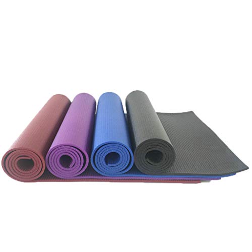 QQCR-A PVC Estera de Yoga Estera de Yoga de Alta Densidad para Ejercicios Gimnasia Extra Gruesa Estiramiento de Gimnasio de 6 mm y Pilates, 183x61 cm (Color : Red)