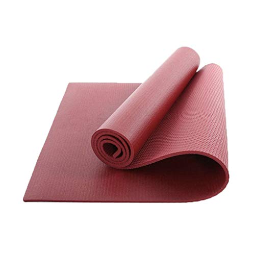 QQCR-A PVC Estera de Yoga Estera de Yoga de Alta Densidad para Ejercicios Gimnasia Extra Gruesa Estiramiento de Gimnasio de 6 mm y Pilates, 183x61 cm (Color : Red)