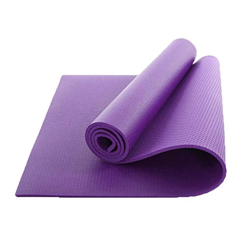 QQCR-A PVC Estera de Yoga Estera de Yoga de Alta Densidad para Ejercicios Gimnasia Extra Gruesa Estiramiento de Gimnasio de 6 mm y Pilates, 183x61 cm (Color : Purple)