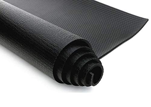 QQCR-A PVC Estera de Yoga Estera de Yoga de Alta Densidad para Ejercicios Gimnasia Extra Gruesa Estiramiento de Gimnasio de 6 mm y Pilates, 183x61 cm (Color : Black)