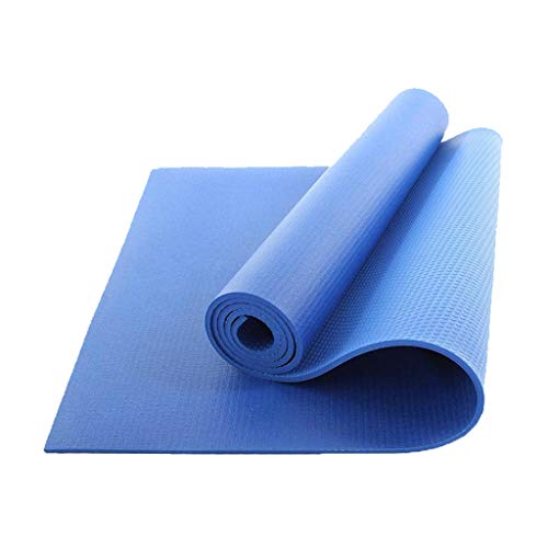 QQCR-A PVC Estera de Yoga Estera de Yoga de Alta Densidad para Ejercicios Gimnasia Extra Gruesa Estiramiento de Gimnasio de 6 mm y Pilates, 183x61 cm (Color : Blue)