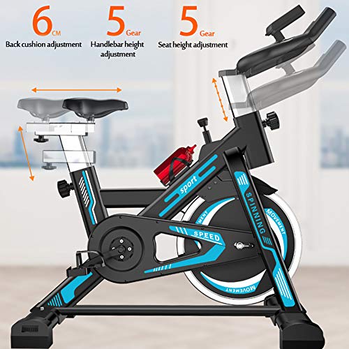 QQLK Bicicleta EstáTica Indoor - Bicicleta De Spinning - Ejercicio Bicicleta Entrenamiento AeróBico, Cambio Silencioso, Carga De 200 Kg,Rojo