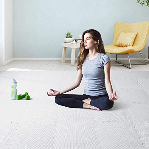 qqpp Alfombra Puzzle para Niños Bebe Infantil - Suelo de Goma EVA Suave. 18 Piezas (30*30*1cm), Blanco. QQC-Ab18N qqpp Alfombra Puzzle para Niños Bebe Infantil - Suelo de Goma EVA Suave. 18 Piezas (30*30*1cm), Blanco. QQC-Ab18N